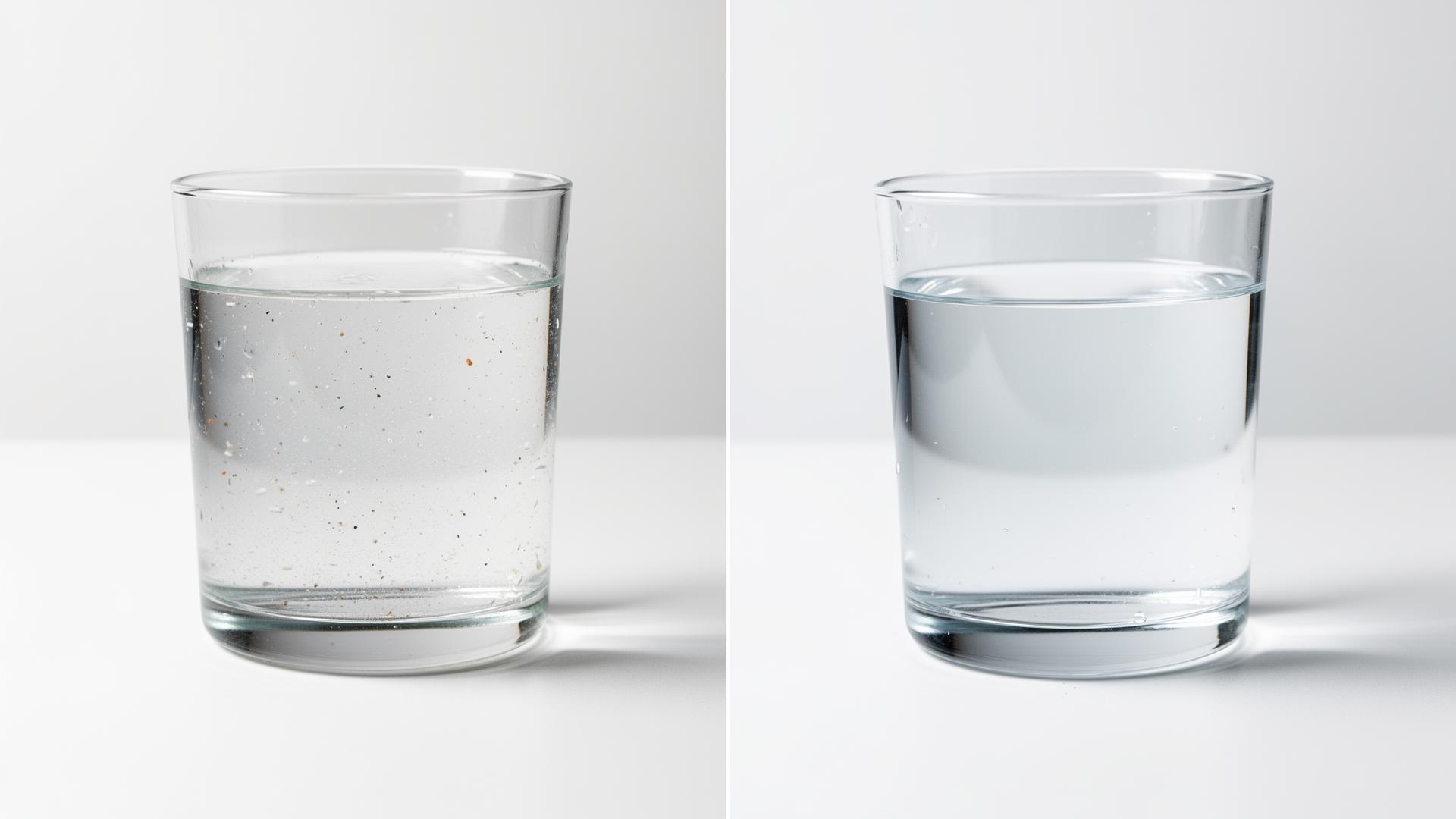 Vergleich Leitungswasser und gefiltertes Wasser